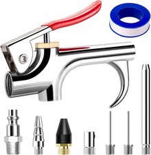 9 Pcs 2-Way Connection Air Nozzle Blow Gun Sets Air Nozzle Kit with 1/4 Inche...