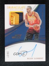 2017 Panini Immaculate Jersey Number 19/27 Rudy Gobert #PA-RGB Patch Auto 11jf