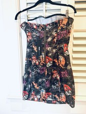 Fashion Nova Calling The Shots Camo Mini Dress Size L Strapless Women NWT