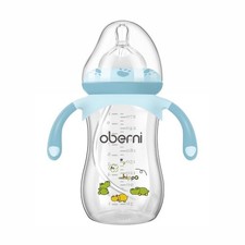 Blue 9oz Baby Toddler Milk Bottle Weighted Straw NonSlip Fast Flow 12 Months