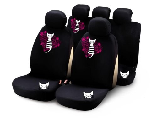 Set completo di coprisedili per auto in alcantara ed ecopelle - fili blu - - Coprisedili Cobra