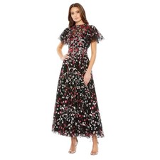 Mac Duggal 20323 Black Multi Embroidered Rhinestone Gown Size 6 698