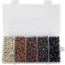 Silicone Hair Extensions Beads 5mm Lined Micro Links Rings Tool Styling