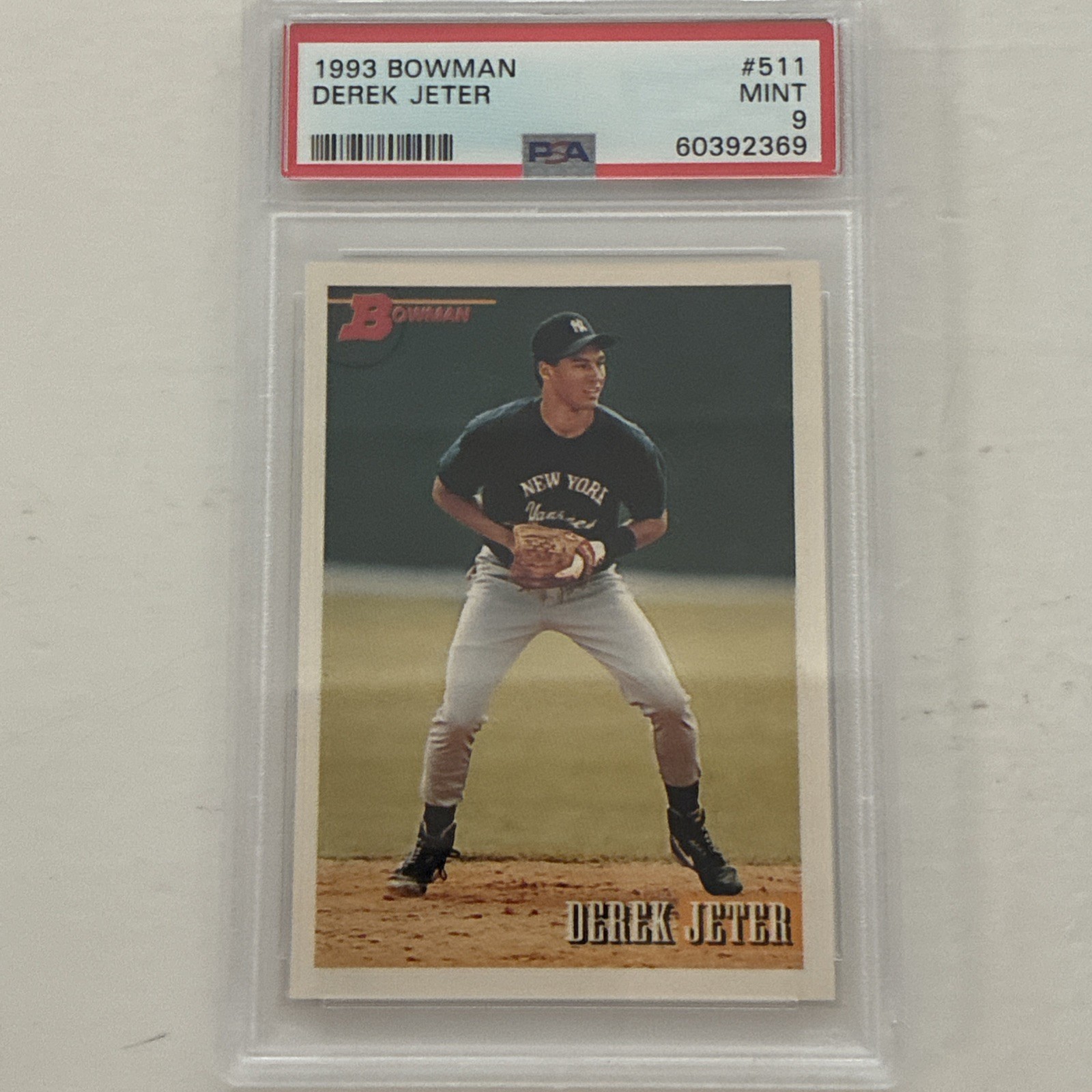 1993 Bowman Derek Jeter Rookie Card #511 PSA 9 Mint New York Yankees HOF Rookie