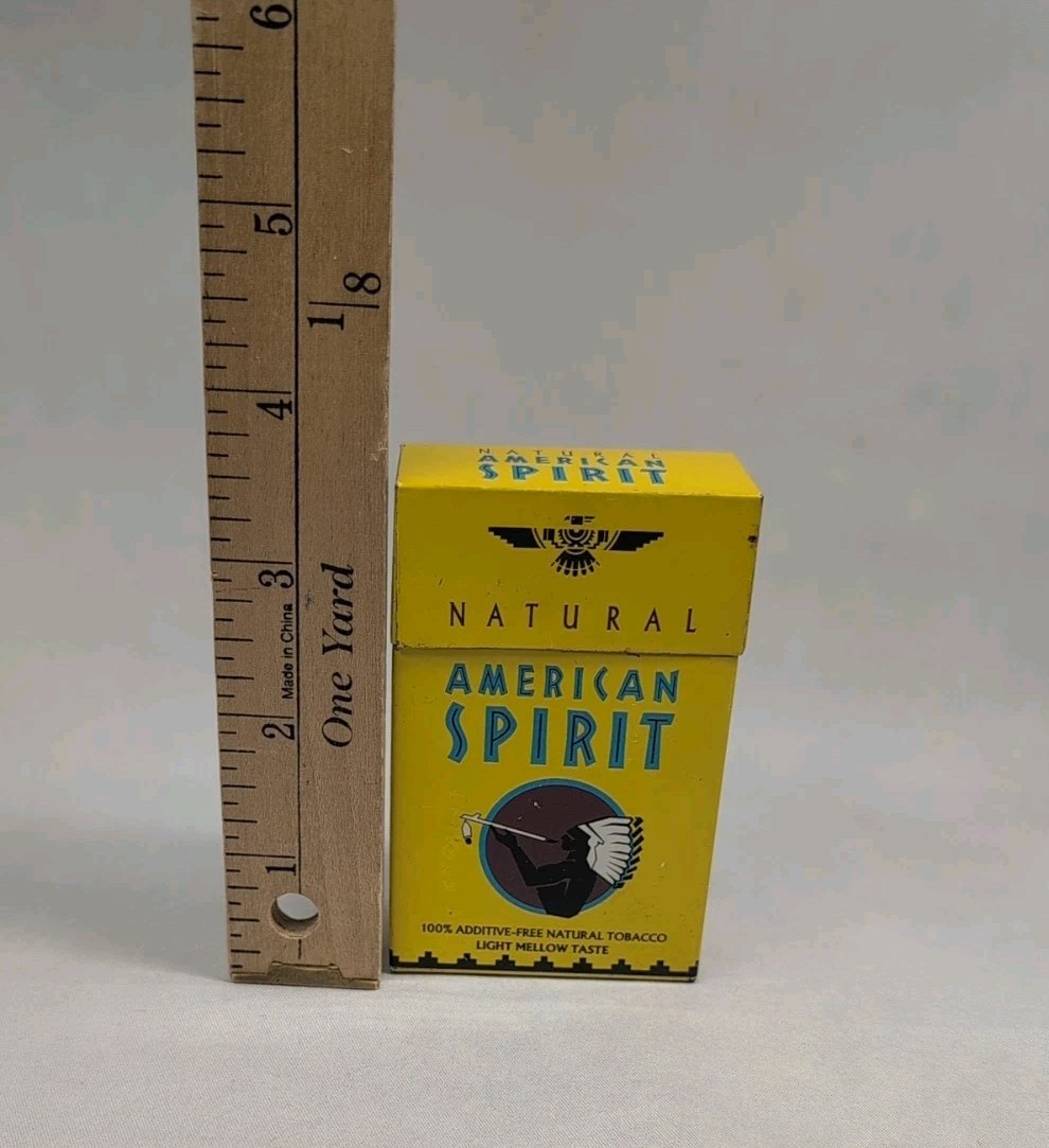 Natural American Spirit Cigarette Tin Case  Empty  Ultra Light Yellow Collector