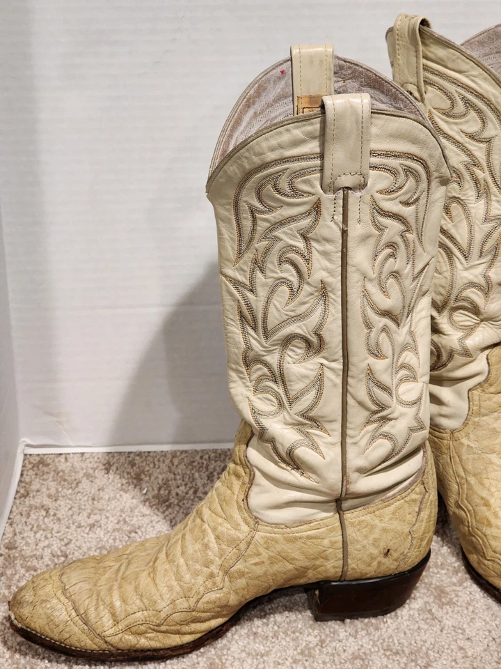 Larry Mahan Western Boots Mens 10.5 D Tan Beige Brown Soft Leather 4105 - Image 3 of 4