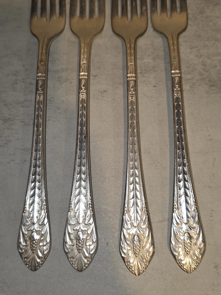 intage Dinner Forks 1847 Rogers Bros Marquise 4 Piece Set International Silver  - Image 4 of 4