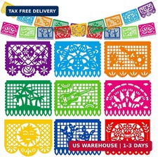 Mexican Party Decoration, 18 Feet Plastic Papel Picado Fiesta Banner Ci