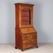 Trumeau Antico Mogano Inserto in Pelle Regno Unito XIX Secolo Originale