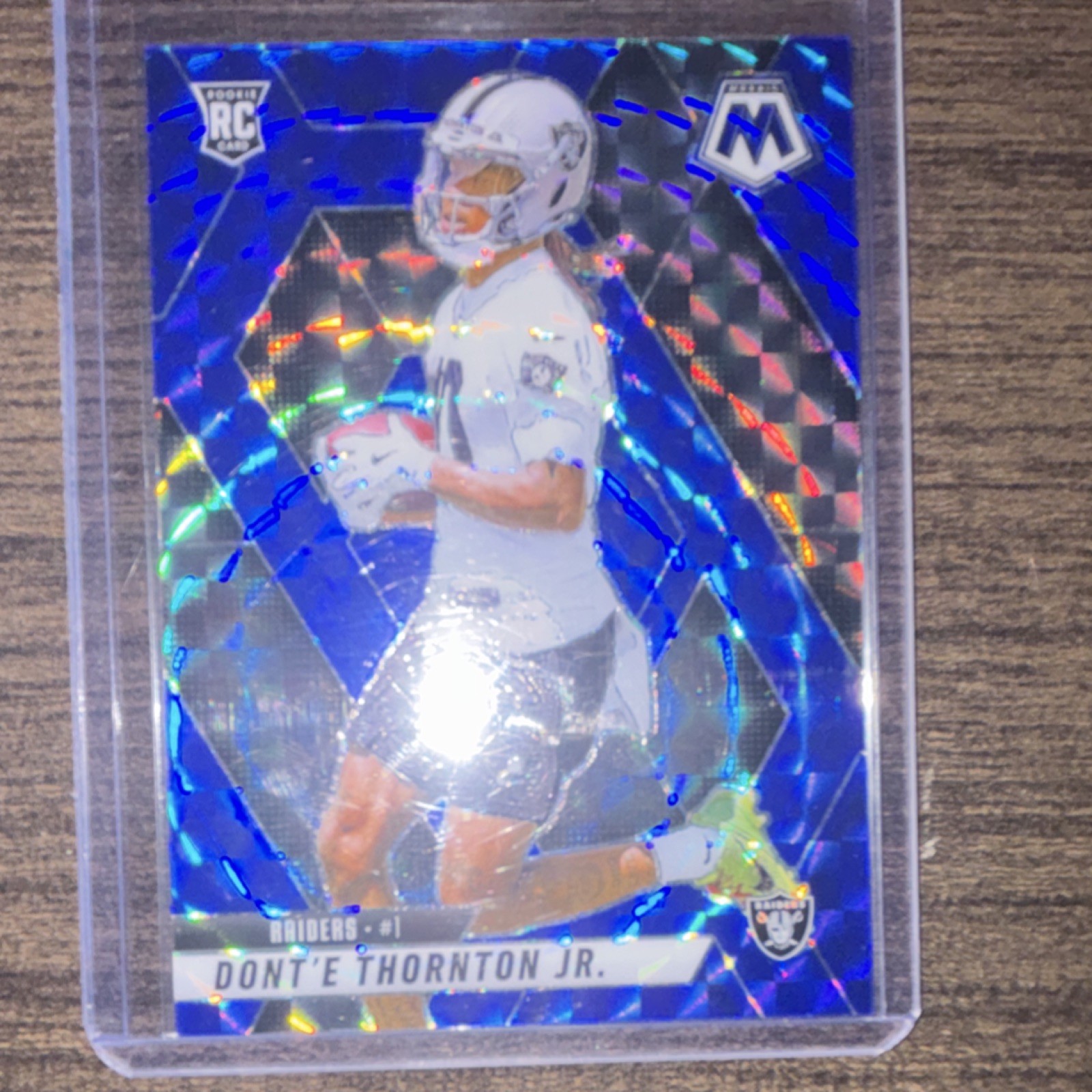 Panini Mosaic 2025 Blue Mosaic Prizm Rookie Dont'e Thornton Jr. #369 Raiders /99