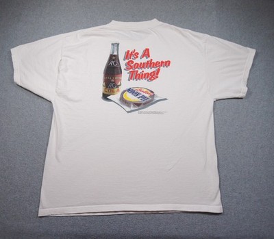 Vintage Moonpie Shirt Mens XLarge White RC Cola Food Graphic Tee Y2K 2003 FLAW**