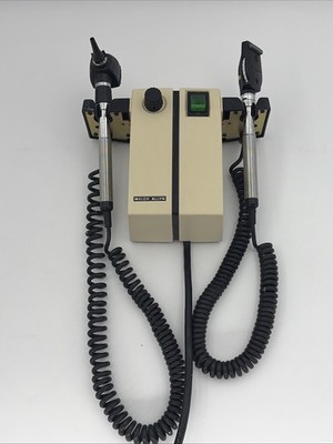 Welch Allyn 74710 Wall Transformer Otoscope Ophthalmoscope Set 2 Heads Working