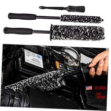 Car Wheel Rim Brush Kit, Woolies Wheel Brush, Car Cleaning Gray Wheel Brush