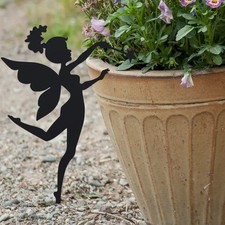 Feengartenpfahl Metall Ballettt&auml;nzer Skurrile Silhouette Blumenakzente