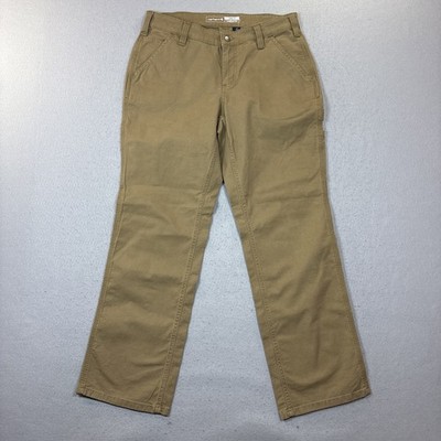 Carhartt Womens Rugged Flex Loose Fit Canvas Khaki Pants SZ 10 Short NWT