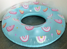 Piękny transp. jasnoniebieski PIERŚCIEŃ PŁYWACKI firmy Intex, gł. = 80cm / 32" płaski