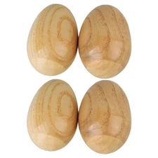 4 Pieces Sturdy Natural Wood Egg Shaker Hand Percussion Instrument Used to Ma...