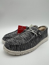Hey Dude Wendy Sox Dark Grey Womens Size 8 Slip On Casual Shoes New