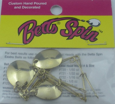 Betts 30-5-1G Size 1 Gold Jig Spinner 5Pk