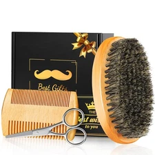 Beard Brush and Comb Grooming Kit Gift