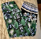 Chico's Pants Womens Size 1 Ikat Print Wide Leg Crop Green Blue White — photo 6