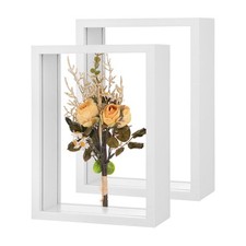 2-Pack Dried Flower Frame, 5 x 7 Inch Wooden Shadow Box Frame White