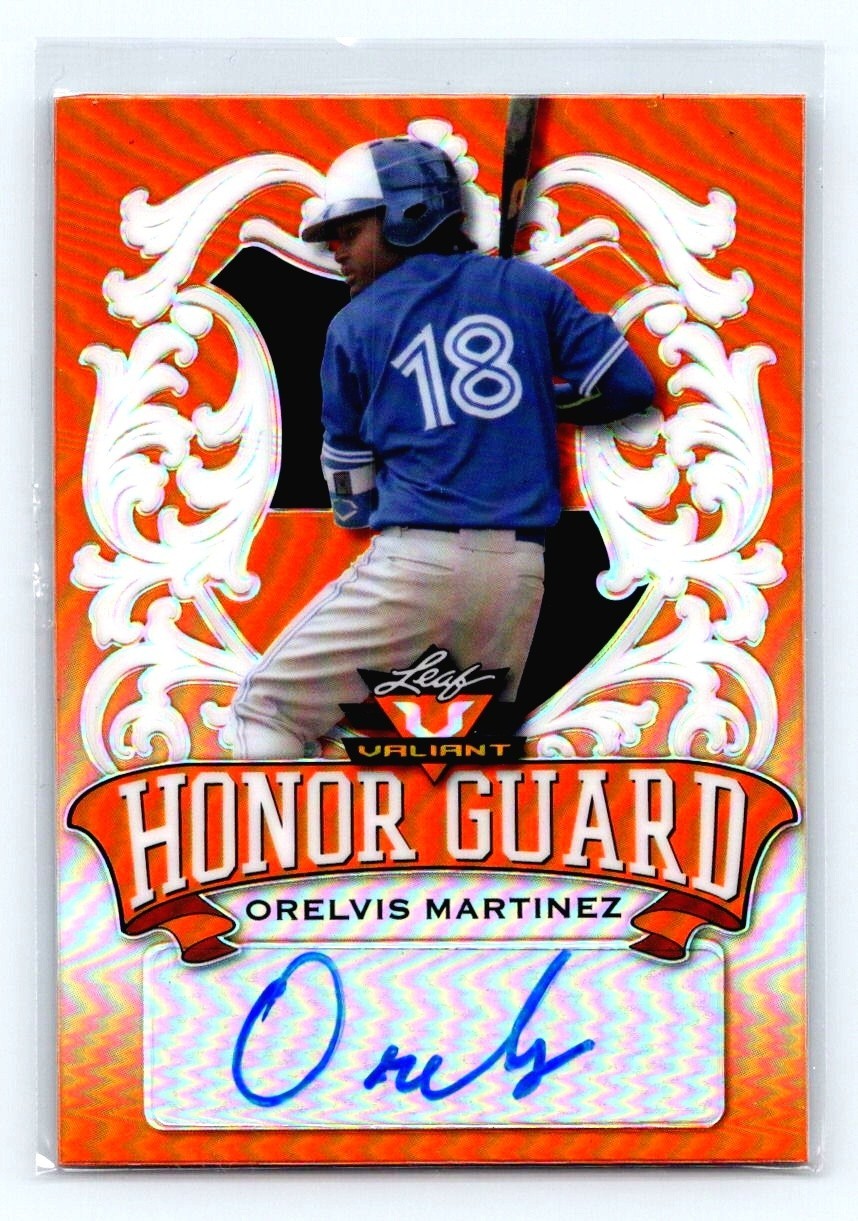 2021 Leaf Valiant Honor Guard Orelvis Martinez #HG-OM1 Orange /99 AUTO RC