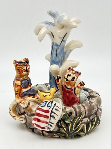 Blue Sky Clayworks Keksdose Mit Hummel-Katzen-Motiv – Handbemalte Keramik, 22,9x18,4x26,7 Cm, Spülmaschinenfest