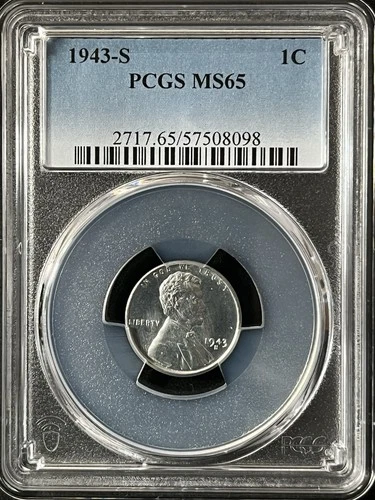 1943-S  1C  Lincoln Wheat One Cent  PCGS MS65  57508098