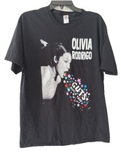 Olivia Rodrigo GUTS World Tour Black Tshirt LARGE Concert Unisex Cotton SS Shirt