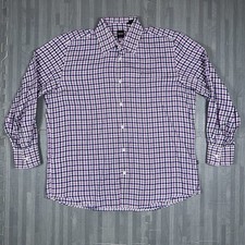 Hugo Boss Long Sleeve Button Up Shirt Men's Size Large Regular Fit Purple Plaid