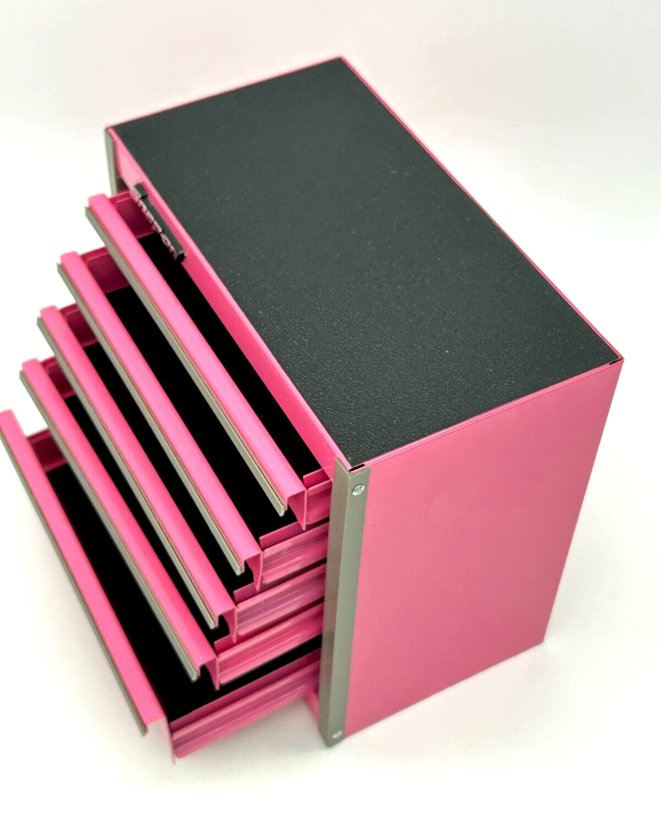SNAP-ON Pink Metal Mini 5 Drawer Cabinet Chest Storage Tool Box