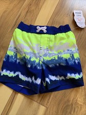 Wonder Nation Tie Dye Boy's Swim Shorts Trunks Size 12M NWTS