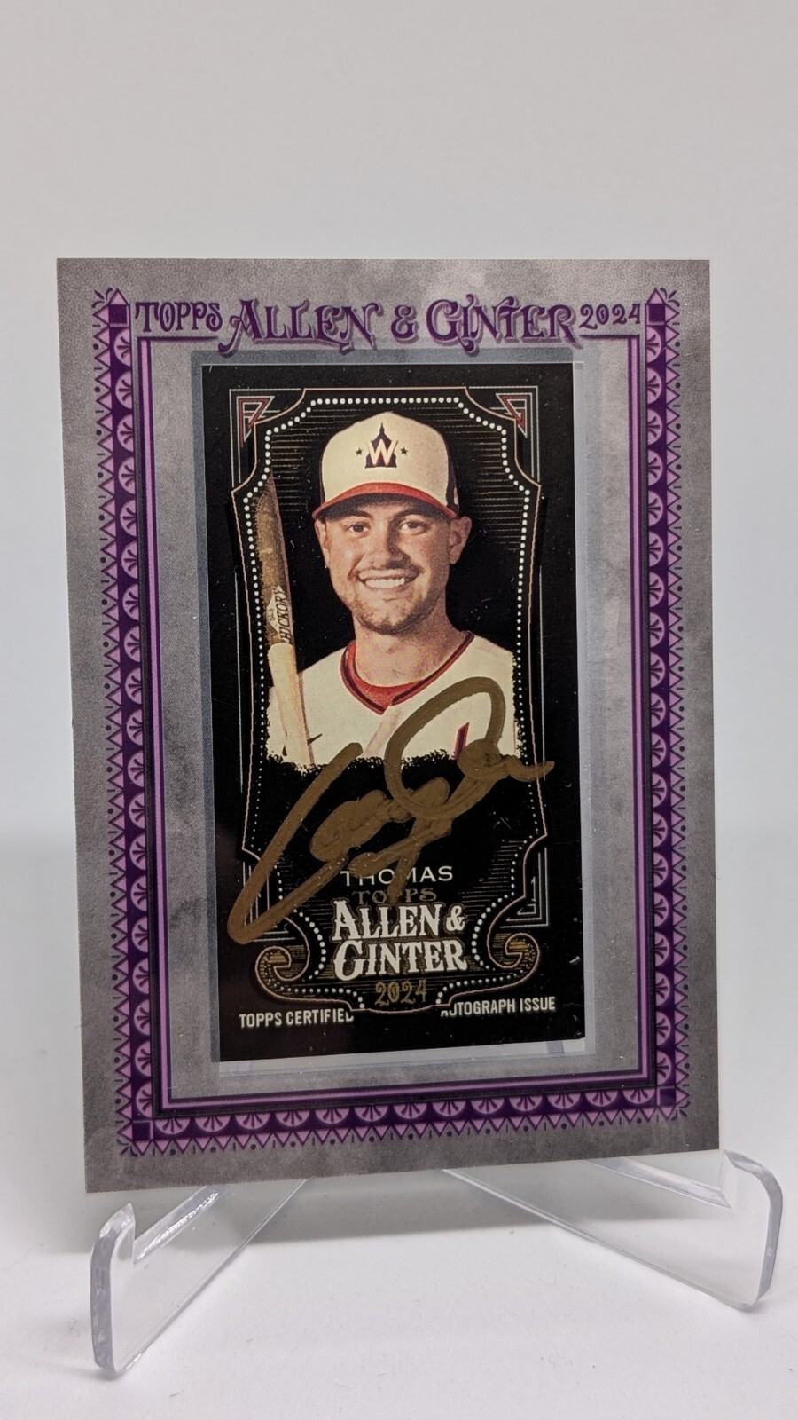 2024 Topps Allen & Ginter X Lane Thomas Auto Framed 3/5 GOLD INK MA-LT