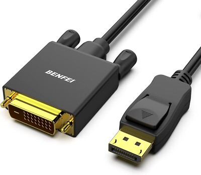 BENFEI 10ft DisplayPort to DVI Cable 30AWG Gold Plated  Black