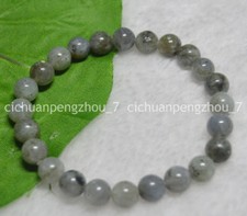 Real Natural 8mm Gray Labradorite Gemstone Round Beads Stretch Bracelets 7.5''