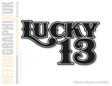 Lucky 13 Sticker Decal Vintage Hot Rod Car Van Decal Bobber Chopper 150mm wide