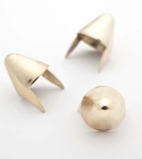 Tall UK English77 Golden Cone Studs - 2 prong - Bag of 100 punk 77 style cones 