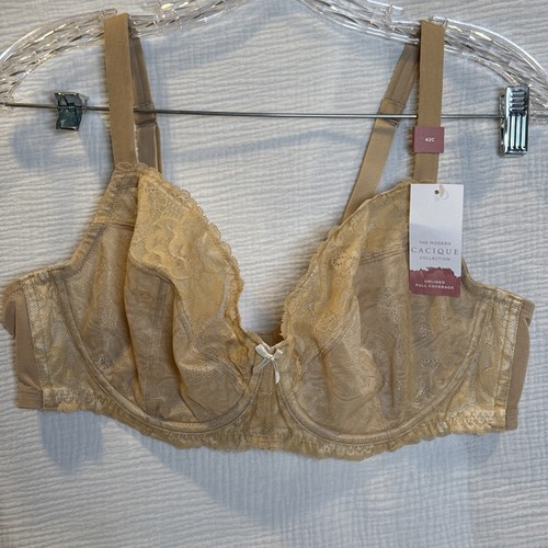 Cacique The Modern Collection Unlined Full Coverage Nude Lace Bra 42C