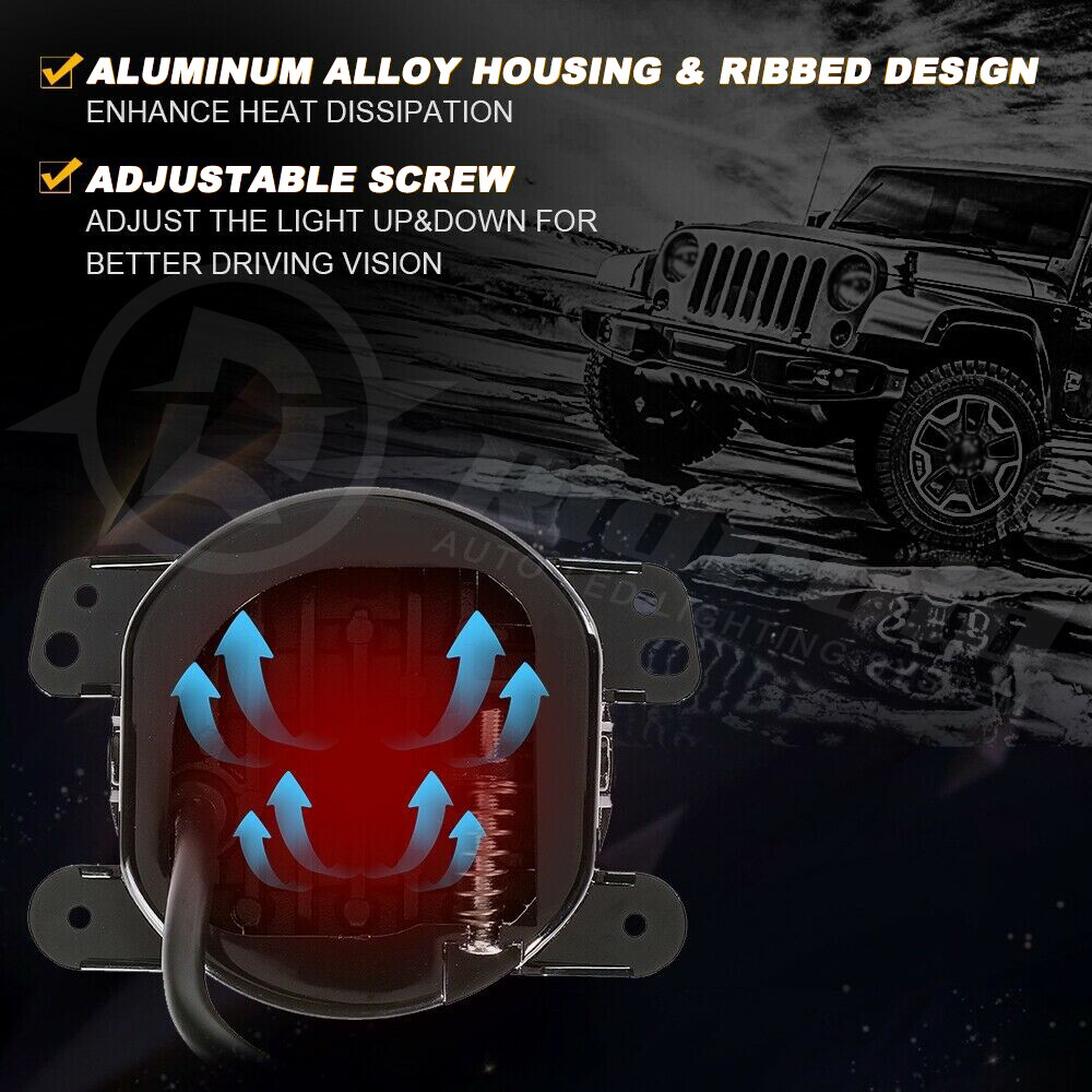 For Jeep Wrangler JK 7" Halo LED Headlights Fog Turn Lamps Tail Lights Combo Kit