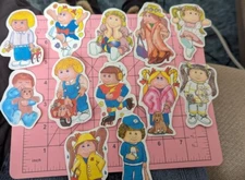Vintage Stickers Lot Blue Box Flower Kids 80s Cabbage Patch Kid Knockoff? Lot 12