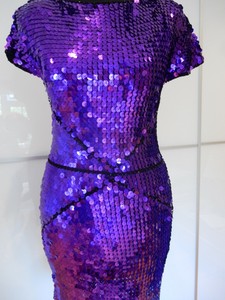 purple sequin party dress