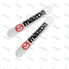 New For MAZDA White Car Trunk Side Fenders Door Badge Scratch Guard Sticker X2