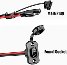 2Pcs SAE Quick Connector Harness, 1FT 12AWG SAE Adapter Male Plug to Female