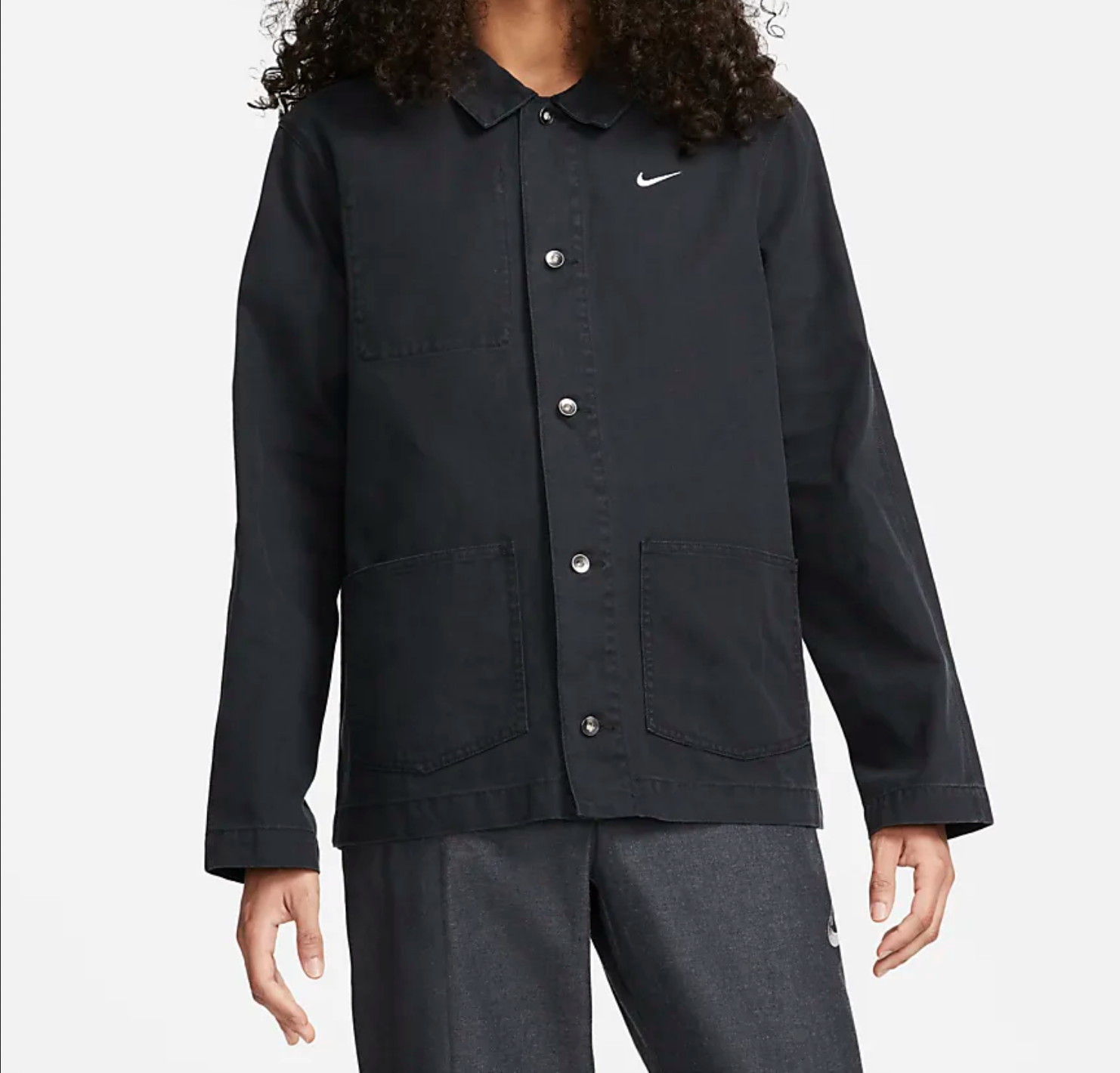 Nike Life Men Heavyweight Canvas Chore Coat Unlined Jacket Black Medium DQ5184-image