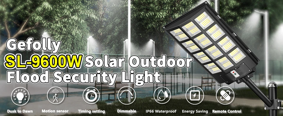 Gefolly SL-9600W Commercial Super Large Solar Street Lights Outdoor Dusk to Dawn - Image 2 of 4