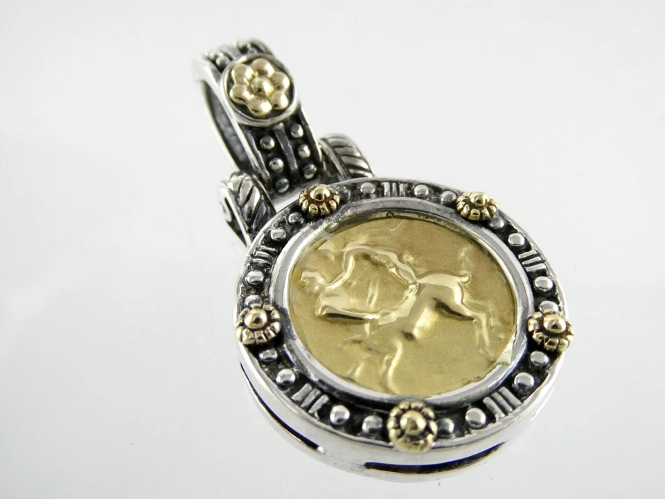 Colgante potenciador 925 Tagliamonte plata esterlina centauro oro amarillo 18k Foto 2 de 4
