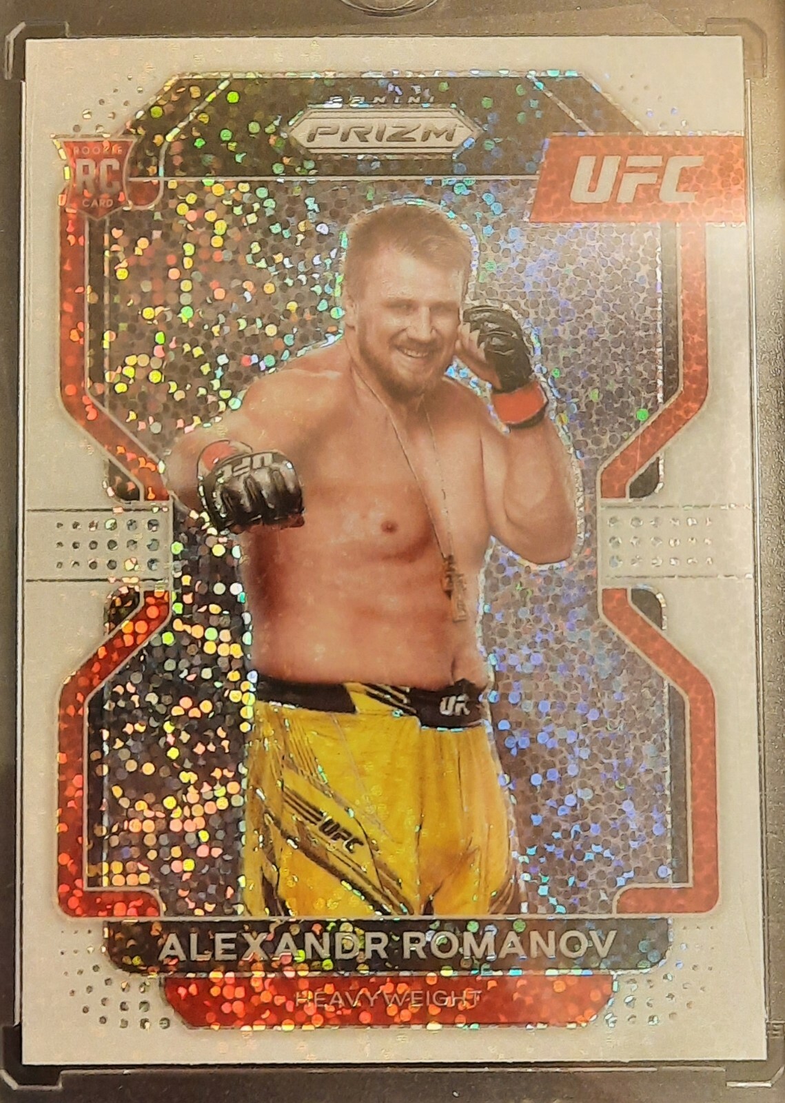 2022 UFC Prizm ALEXANDR ROMANOV ROOKIE CARD SUPER RARE WHITE SPARKLE SSP