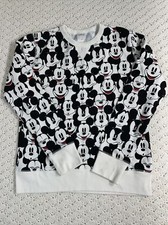 Disney Mickey Mouse Sweatshirt Fleece Girls 14 Pullover Funny Faces EUC