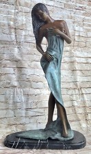 NAKED SEA GODDESS BRONZE SCULPTURE LOST WAX METHOD ARTWORK BRONZE SCULPTURE ART